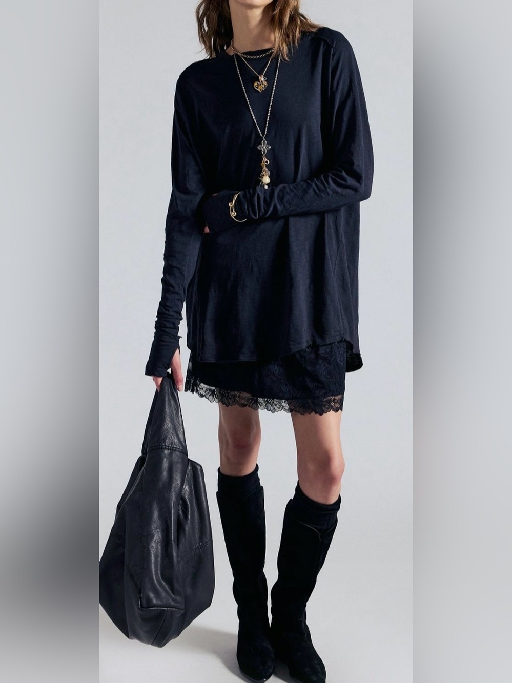 New Free People We the Free Arden tee in washed black